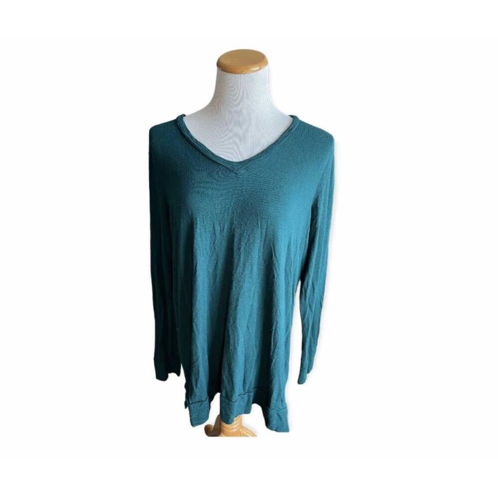 Womens Laila Jayde Spruce V Neck Tunic Top - Sz L
